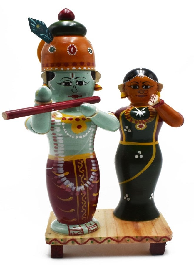 justhandmade Wooden Radha Krishna Set | Golu Bommai | Home Decor Showpiece | Gift - Image 1